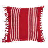 Arendal Red Stripe Fringed Pillow-Lange General Store