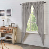 Ashlynn Ticking Stripe Long Prairie Curtains-Lange General Store