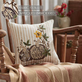 Autumn Pumpkin Patch Stripes Pillow-Lange General Store