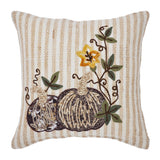 Autumn Pumpkin Patch Stripes Pillow-Lange General Store