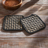 Black Check Pot Holder Set of 2-Lange General Store