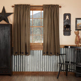 Black Star Short Panel Curtains-Lange General Store