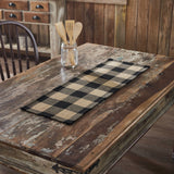 Black and Tan Check Table Runners-Lange General Store