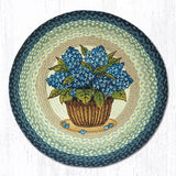 Blue Hydrangea Round Braided Rug-Lange General Store