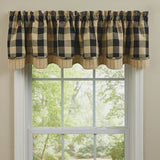 Wicklow Black and Tan Buffalo Check Layered Valance-Lange General Store