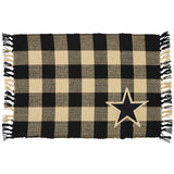 Buffalo Black and Tan Check Star Yarn Check Placemats-Lange General Store