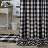 Buffalo Black and White Check Ruffled Shower Curtain-Lange General Store