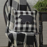 Wicklow Bear Black Check Pillow-Lange General Store