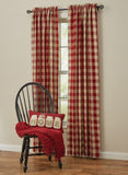 Buffalo Garnet Check Panel Curtains-Lange General Store