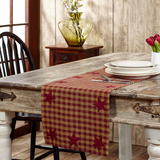 Burgundy Star Table Runners-Lange General Store