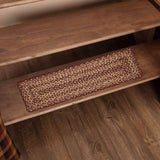 Burgundy Tan Rectangle Stair Tread Latex Rug-Lange General Store