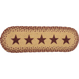 Burgundy Tan Star Table Runner-Lange General Store