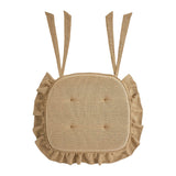 Burlap Natural Ruffled Chair Pad-Lange General Store