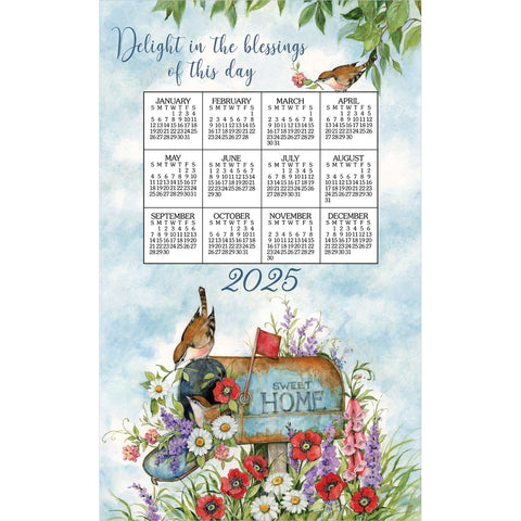 Calendar Towel 2025 - Floral Mailbox-Lange General Store