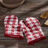 Cherry Ann Check Oven Mitt-Lange General Store