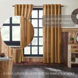 Correll Burgundy & Natural Long Panel Curtains-Lange General Store