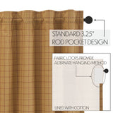 Correll Burgundy & Natural Prairie Short Panel Curtains-Lange General Store