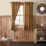 Correll Burgundy & Natural Short Panel Curtains-Lange General Store