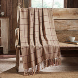 Burgundy Windowpane Woven Throw-Lange General Store