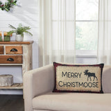 Cumberland Red Black Plaid Merry Christmoose Pillow-Lange General Store