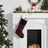 Cumberland Red Black Plaid Stocking-Lange General Store