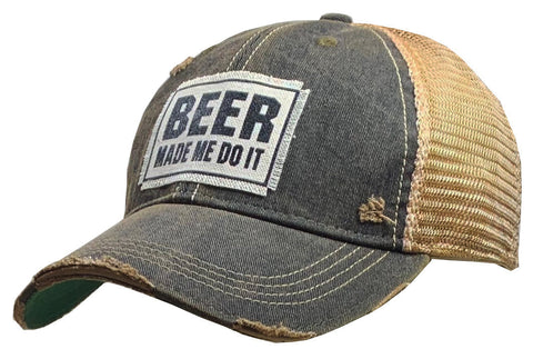 Distressed Trucker Cap - Beer Made Me Do It-Lange General Store