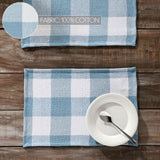 Dusk Blue Check Placemats - Set of 2-Lange General Store