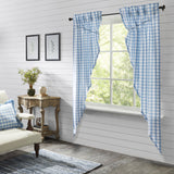 Dusk Buffalo Blue Check Prairie Long Panel Curtains-Lange General Store