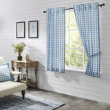 Dusk Buffalo Blue Check Short Panel Curtains-Lange General Store