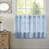 Dusk Buffalo Blue Check Tier Curtains-Lange General Store