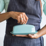 Eggshell Blue Rectangular Butter Dish-Lange General Store