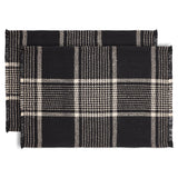 Exton Black Tan Plaid Placemat Set of 2-Lange General Store