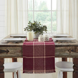 Exton Burgundy Plaid Table Runner-Lange General Store