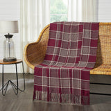 Exton Burgundy Tan Plaid Throw-Lange General Store