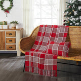 Exton Red Plaid Throw-Lange General Store