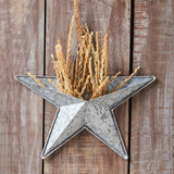 Faceted Metal Star Galvanized Wall Hanging w/Pocket-Lange General Store