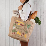 Farmers Market Large Burlap Shopping Bag-Lange General Store