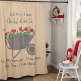 Farmer's Market Wheelbarrow Shower Curtain-Lange General Store