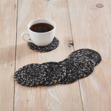 Farmstead Black Braided Coasters-Lange General Store