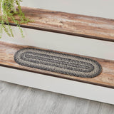 Farmstead Black Oval Stair Tread Latex Rug-Lange General Store