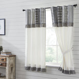 Farmstead Black Patchwork Short Panel Curtains-Lange General Store