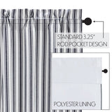 Farmstead Blue Ticking Stripe Blackout Panel Curtain-Lange General Store