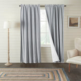 Farmstead Blue Ticking Stripe Blackout Panel Curtain-Lange General Store