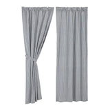 Farmstead Blue Ticking Stripe Blackout Panel Curtain-Lange General Store