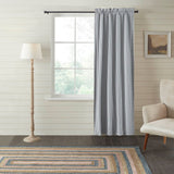 Farmstead Blue Ticking Stripe Blackout Panel Curtain-Lange General Store