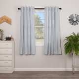 Sawyer Mill Blue Ticking Stripe Short Panel Curtains-Lange General Store