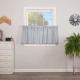 Sawyer Mill Blue Ticking Tier Curtains 24"-Lange General Store