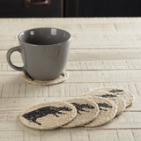 Sawyer Mill Charcoal Cow Coasters-Lange General Store