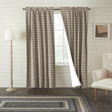 Farmstead Charcoal Plaid Blackout Panel Curtain-Lange General Store