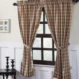 Sawyer Mill Charcoal Plaid Short Panel Curtains-Lange General Store